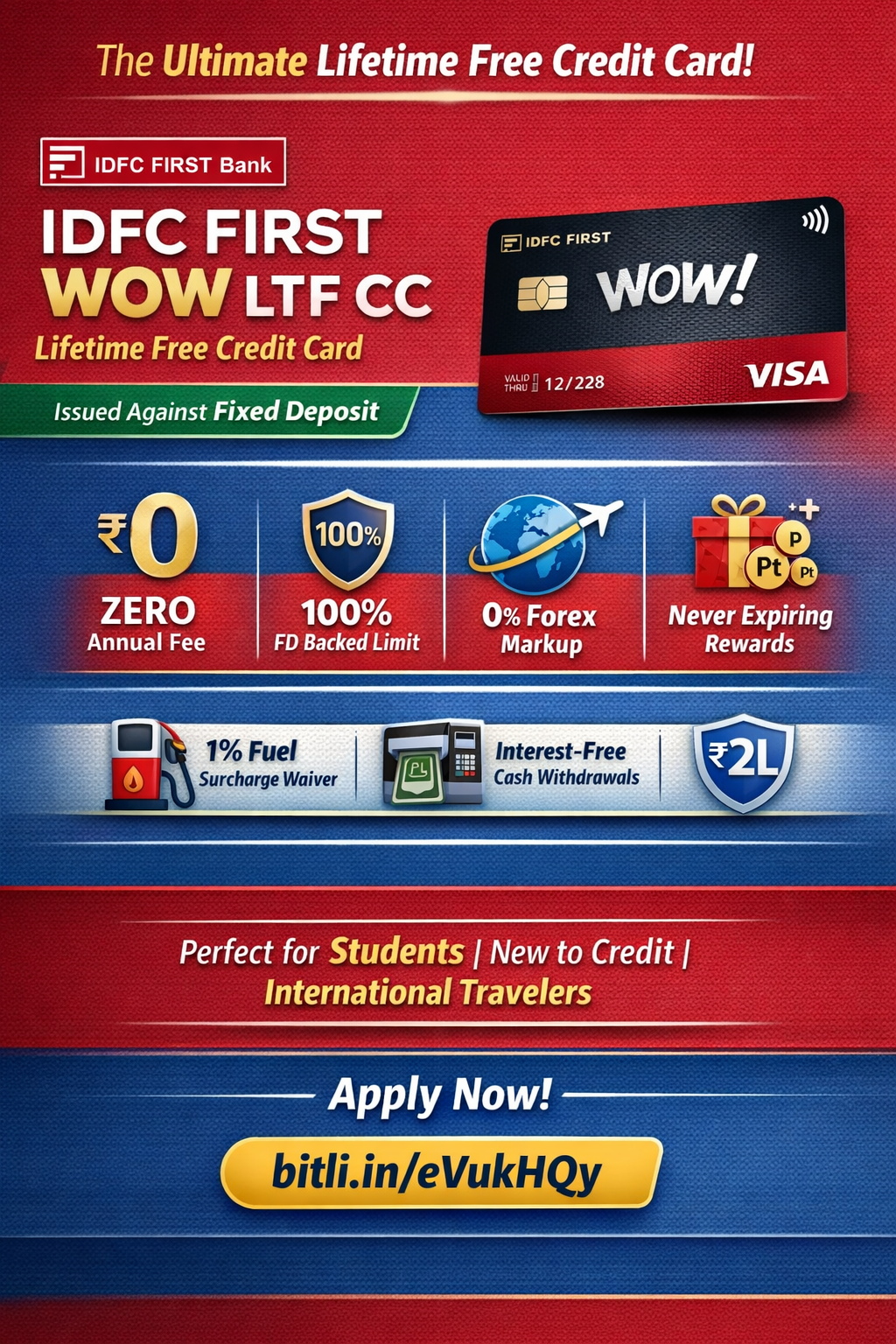 IDFC FIRST WOW LTF Credit Card offer