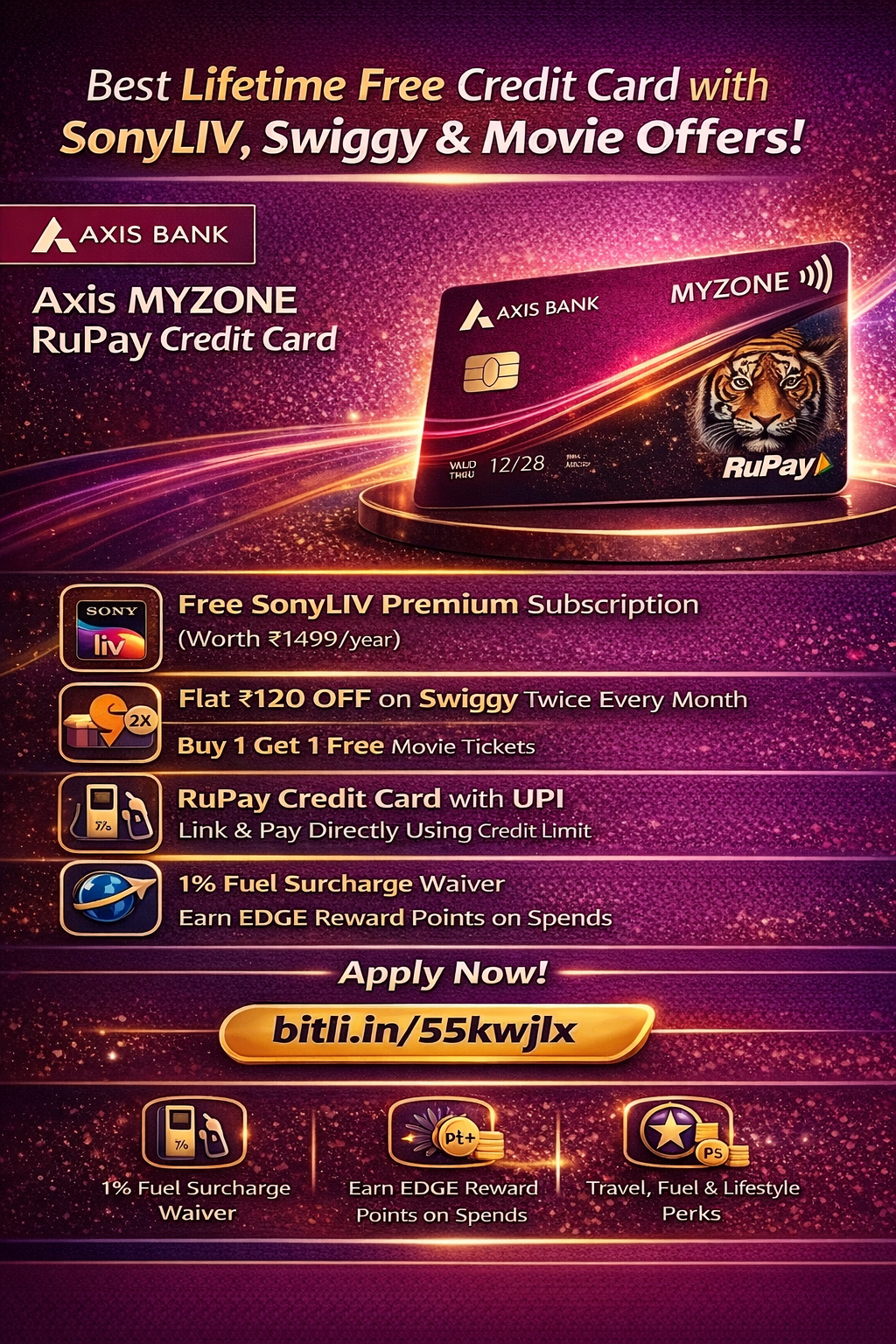 Axis MYZONE RuPay Credit Card offers